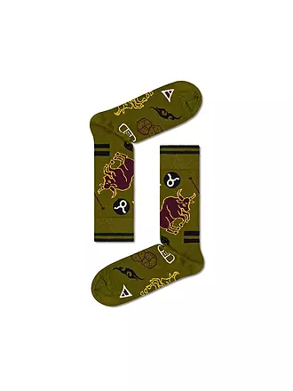 HAPPY SOCKS | Damen Socken 36-40 STIER dark green | 